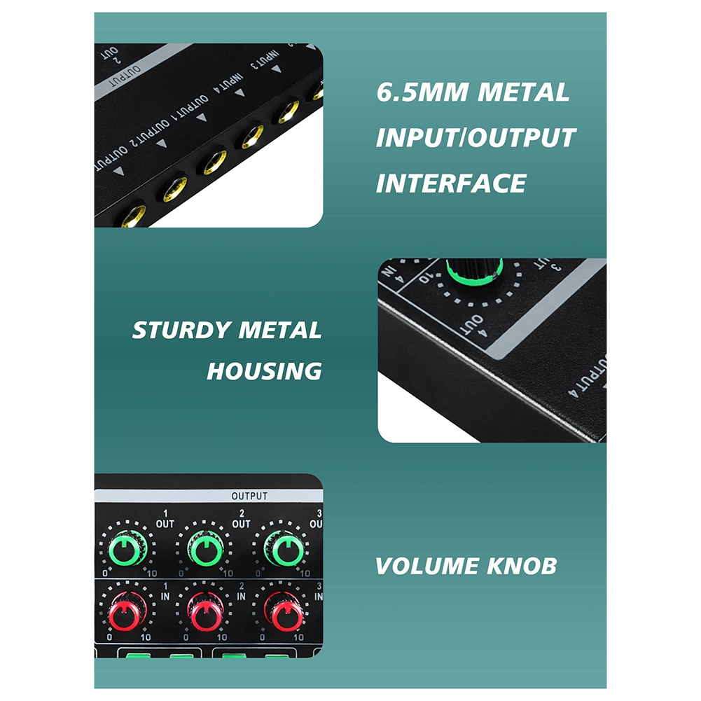 Audio Interface - (MEOF) -LQ04 Mezclador de 4 Canales,