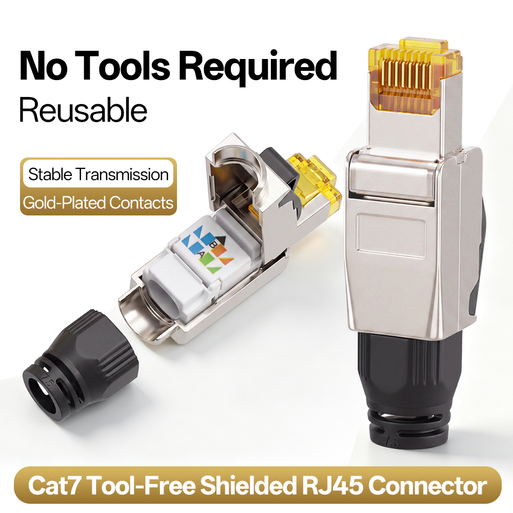 Rj45 Jack - Conector RJ45 Cat7 sin herramientas, blindado,