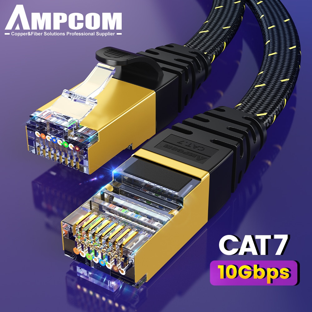 Rj45 Jack - AMPCOM CAT7 Cable Ethernet Lan Flat