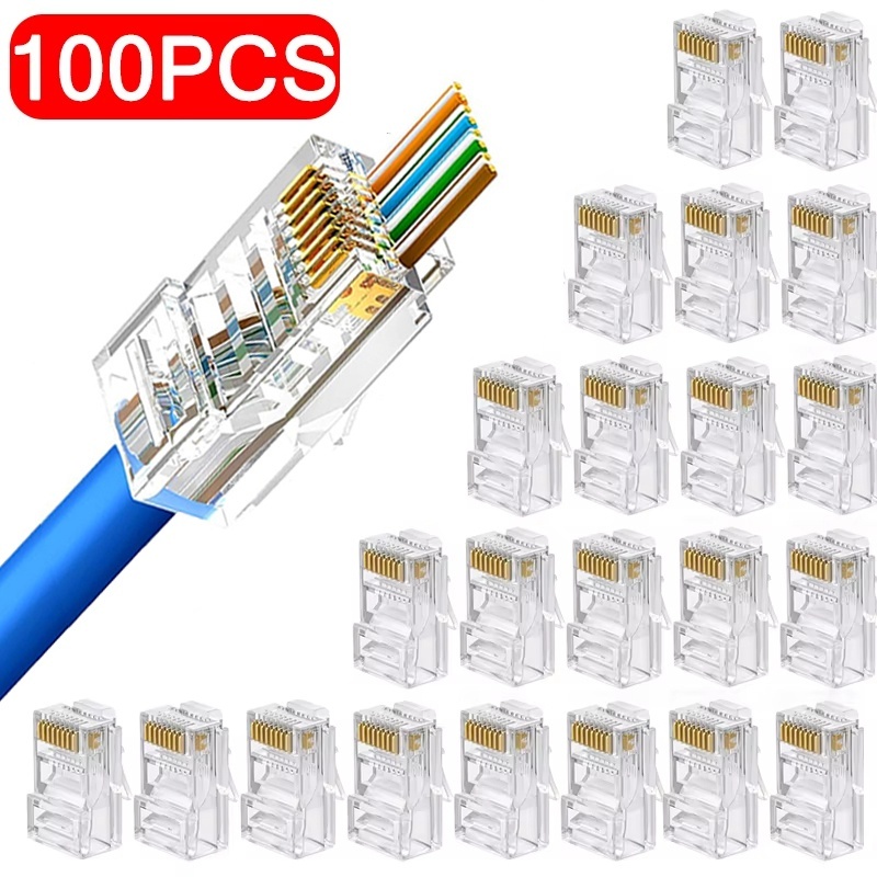 Rj45 Jack - 100 Conectores de Red RJ45 Cat6