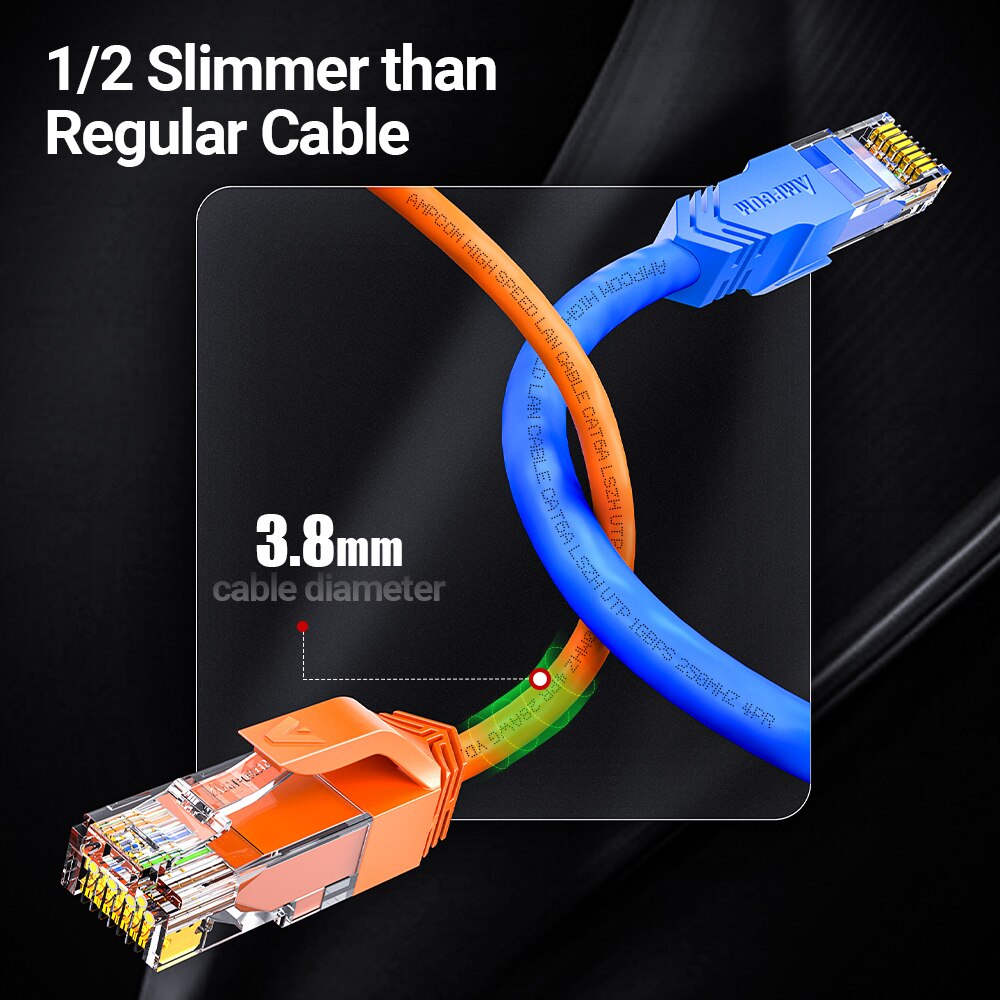 Cable de red AMPCOM Ultra Slim - Rj45 Jack reseña y precio