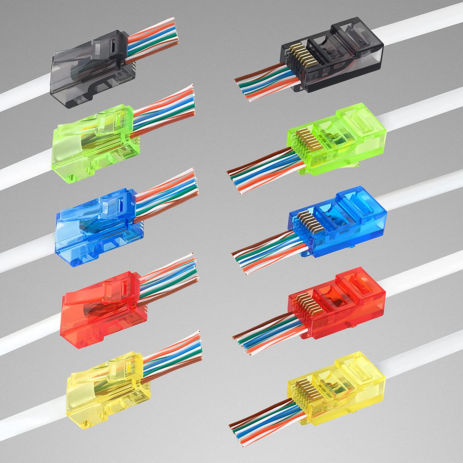 50 Uds. Conectores de paso RJ4 - Rj45 Jack reseña y precio