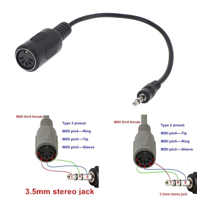 Cable convertidor MIDI Din 5 a - Trs Cable reseña y precio
